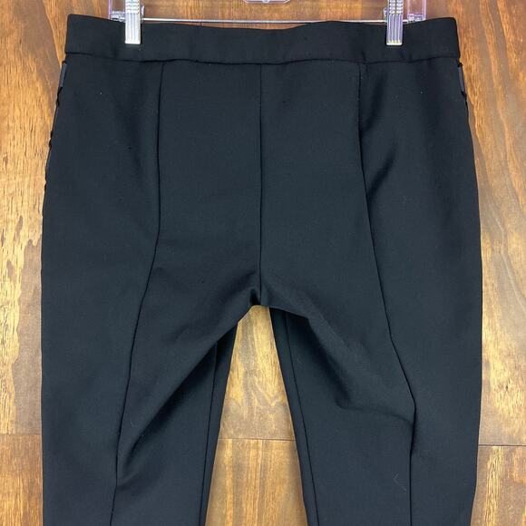 Express Womens Pants Black Leggings Side Lace Up Straight Leg Stretch 12 Regular - Picture 11 of 12